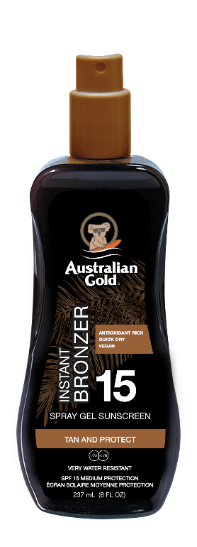 Australian Gold SPF Spray Gels con Effetto Bronze